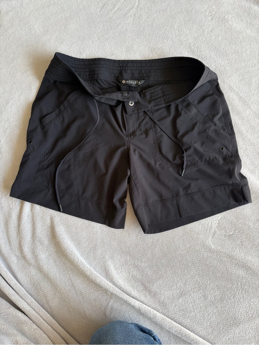 Athleta Black Women's Drawstring Athletic Shorts
